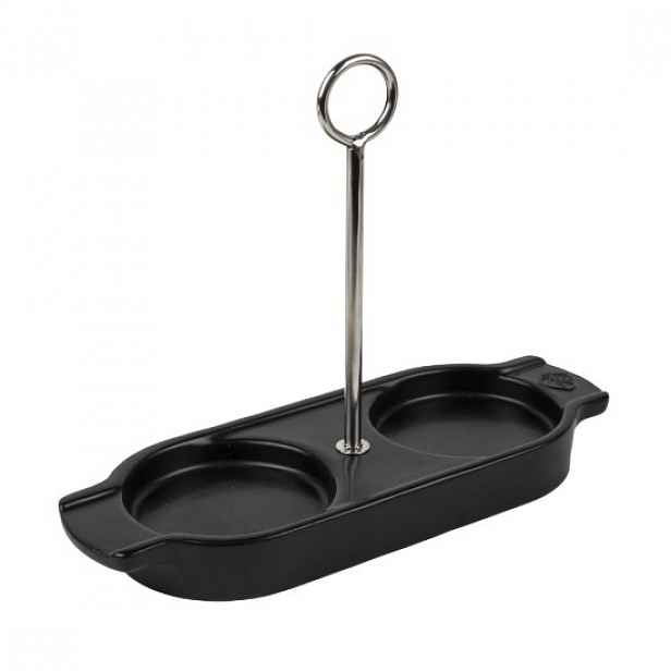 Držák pro 2 mlýnky na sůl a pepř, keramický, "Linea" Satin Black - Peu