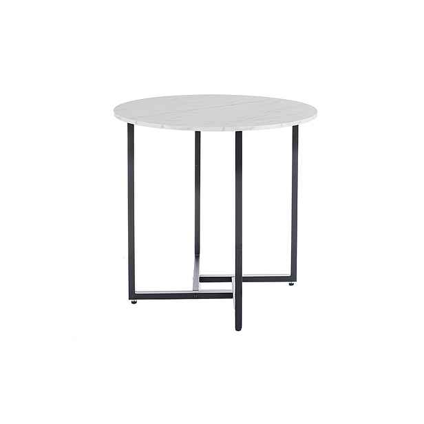 Kulatý jídelní stůl ALTO II 80 cm, dekor bílý mramor