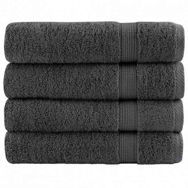 vidaXL Prémiové ručníky SOLUND 4 ks antracitové 50x100 cm 600 g/m²