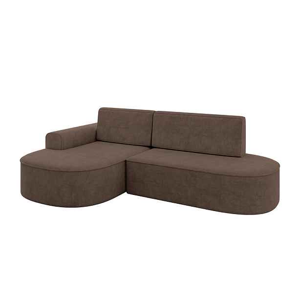 ALTDECOR ROHOVÁ SEDAČKA s funkcí spaní a otomanem, levá MARI-L1-S 283x167x85 Hnědá Velur