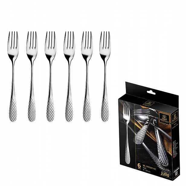 Jídelní vidlička z nerezové oceli Wilmax 20 cm, sada 6 kusů