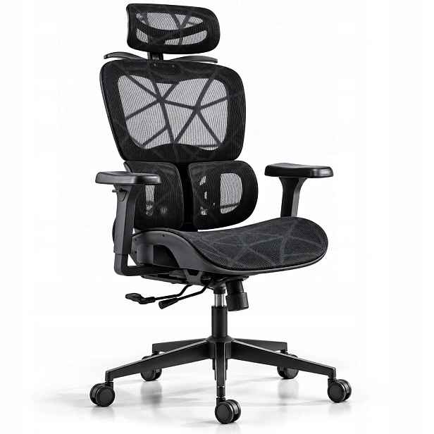 Kancelářská Otočná Židle Ergonomická, Nastavitelná, Černá, Altis