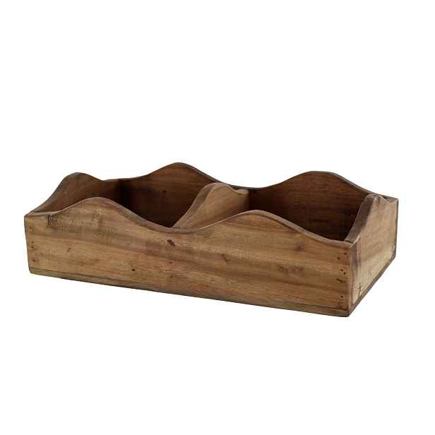 Krabička z recyklovaného dřeva s 2 přihrádkami Grimaud Nature – 40*20*9 cm Chic Antique