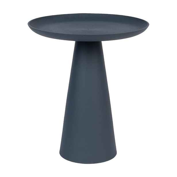 Modrý hliníkový odkládací stolek White Label Ringar, ø 39,5 cm