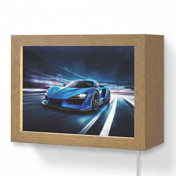 OnlyWow NÁSTĚNNÁ LAMPA Auto - Modrá - Chlapci - Dítě 20x15 cm