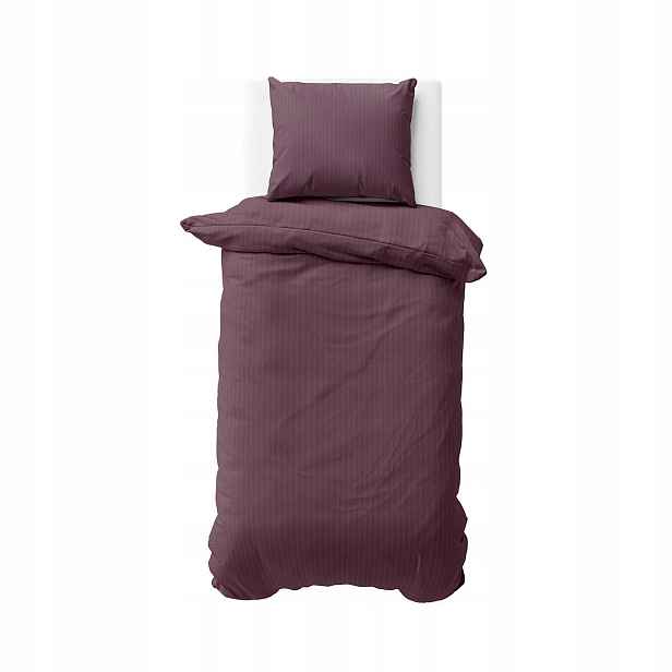 Povlečení damaškové 140x200 růžová, tmavé, jednobarevné, proužky 1 cm, barva Pure