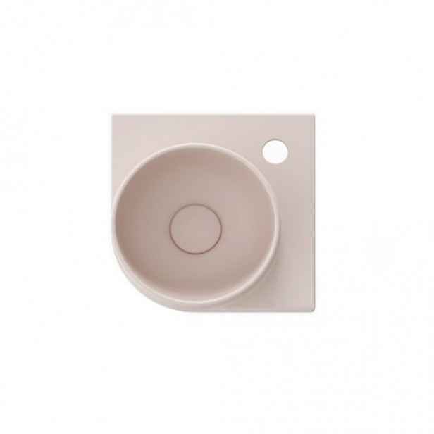 Ravak Yard rohové umývátko 28x28 cm alabaster pink mat XJX0G228000