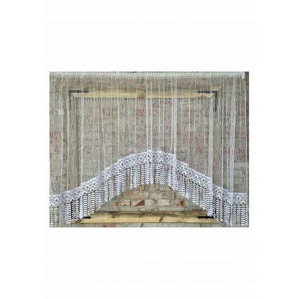 Hotová záclona 400 x 150, síťovaná tyč, velikost 30 cm, boho