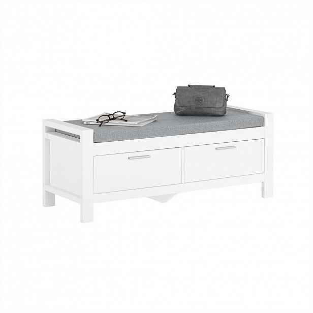 SoBuy BOTNÍK se 2 zásuvkami Bílá 100x40x40cm Minimalistický