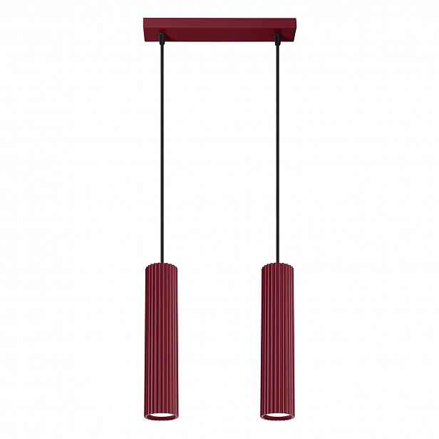 Závěsná lampa Karbon 2 burgundy Stropní svítidlo Osvětlení tubusu Sollux Gu10