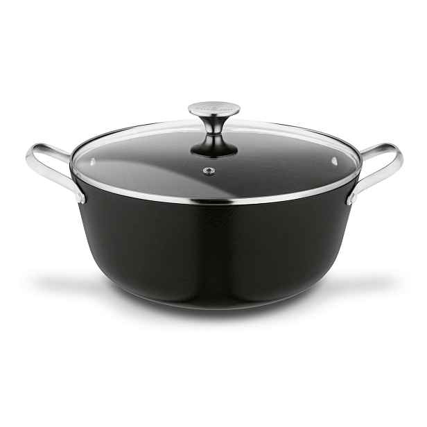 Hrnec Tradiční Rukojeť Skleněná Poklice Litina Ocel 5.6 L Indukce Plyn