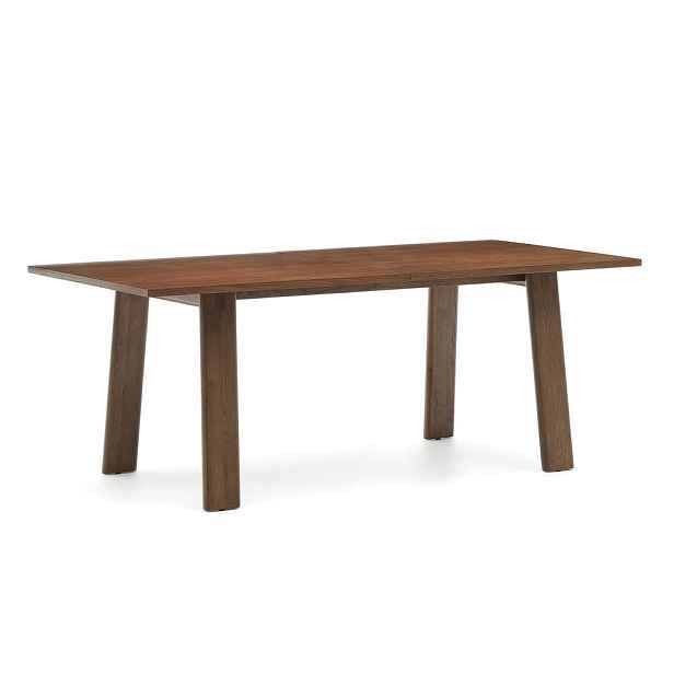 Rozkládací jídelní stůl s přídavnou deskou s deskou v dekoru ořechového dřeva 95x200 cm Arlen – Kave Home