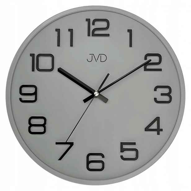 Šedý Čitelný Tichý Elegantní Nástěnný Hodinový Stroj Jvd HX2472.13 31 cm