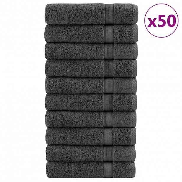 vidaXL Prémiové ručníky SOLUND 50 ks antracitové 50x100 cm 600 g/m²