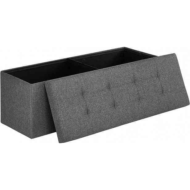 Taburet s úložným prostorem OTTOMAN 110x38 cm, tmavě šedý