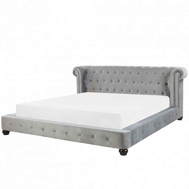 Beliani POSTEL 180/200 cm Světle šedá Cavaillon