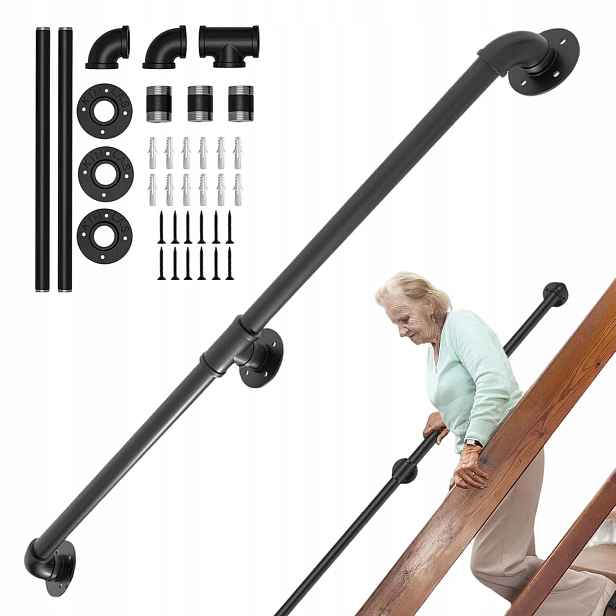 Schodišťové Zábradlí Trubkové Schodišťové Zábradlí 150 CM, Kov Pro Montáž Na Stěnu