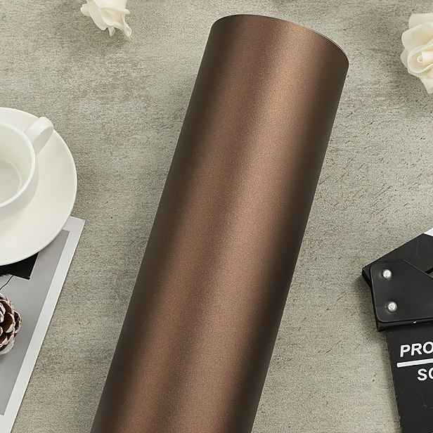 TEMU Matná samolepka jemného písku tmavě bronzová, papír s imitací , tapeta starožitného bronzu, samolepicí nálepka na renovaci spotřebičů ve vintage