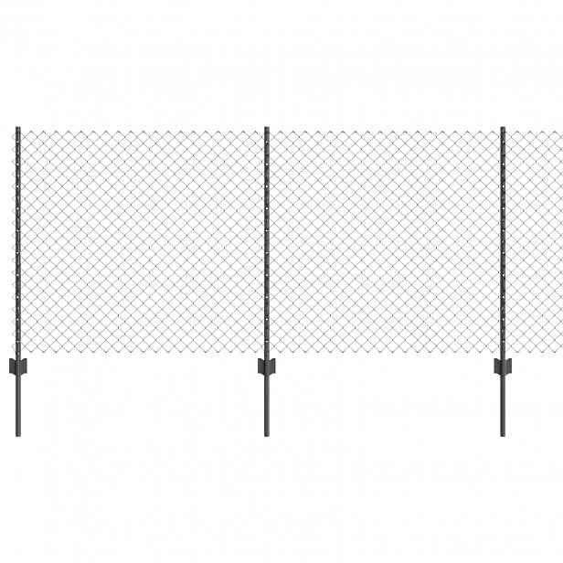 vidaXL Plot s řetězovým odkazem a sloupkem 10 x 1 m Ocel potažená PVC