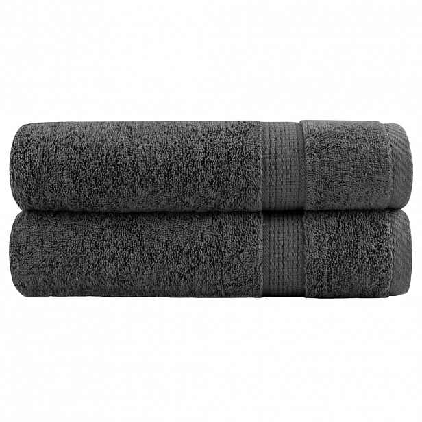 vidaXL Prémiové ručníky do sprchy SOLUND 2 ks antracitové 70x140 cm 600 g/m²