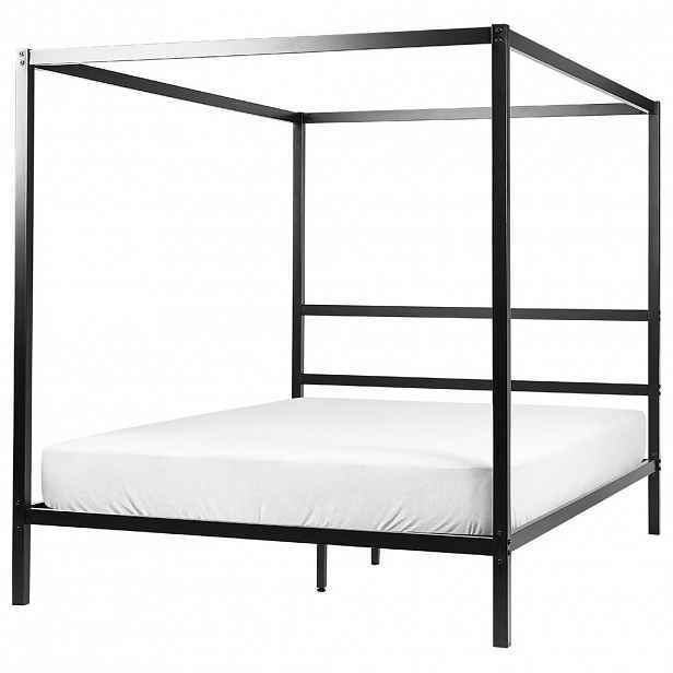 Beliani NEBESOVÁ POSTEL 160/200 cm Černá Lestards