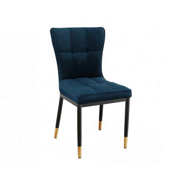 Designová jídelní židle, petrolejová Velvet látka, EPONA