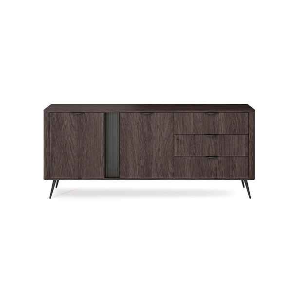 MASSENO KOMODA NOBILE, 195,2x38x81,2 cm se 3 zásuvkami a 2 dvířky, dekor dub