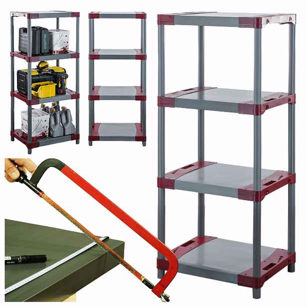 Plastový regál garážový plastový regál 138x70x46 cm 97%RECYKLING Eco