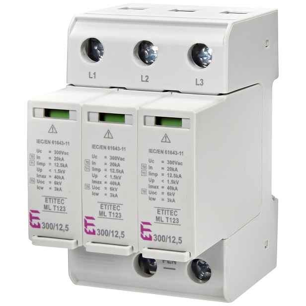 Svodič přepětí T1+T2+T3 ETI ETITEC ML T123 300/12,5 3+0