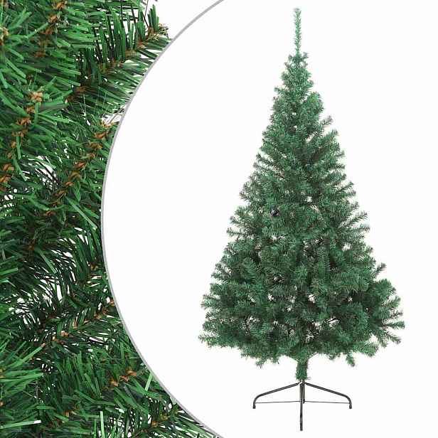 vidaXL Umělý poloviční vánoční stromek se stojanem zelený 210 cm PVC