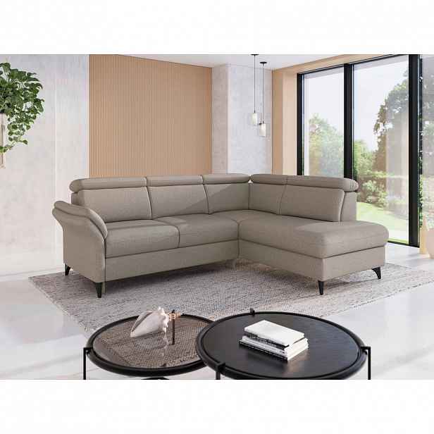 Sit & More ROHOVÁ SEDAČKA, textil, šedohnědá
