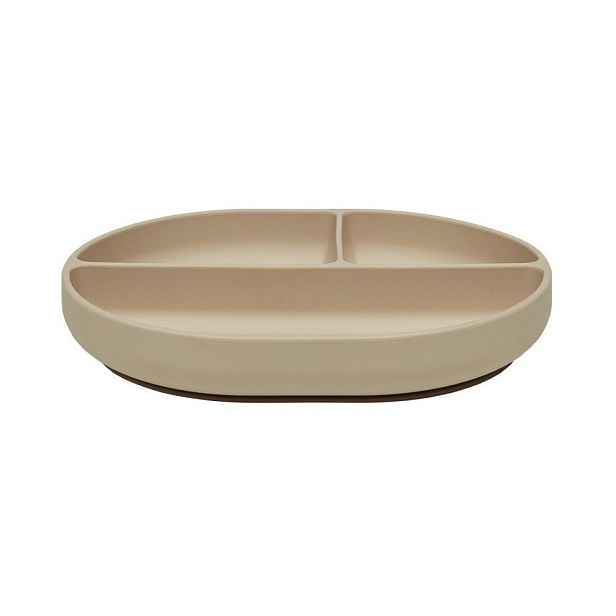 Béžový silikonový dětský talíř 17x21,5 cm Enkei – OYOY Mini