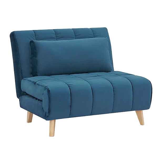 Casarredo Rozkládací pohovka MILY VELVET modrá/buk