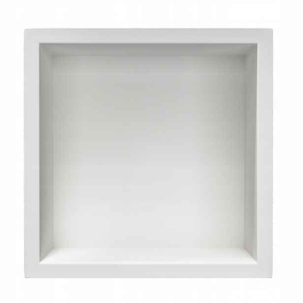 Koupelnová Polička Q-box 1 Podomítková Bílá 30x30x10 cm Aquauno