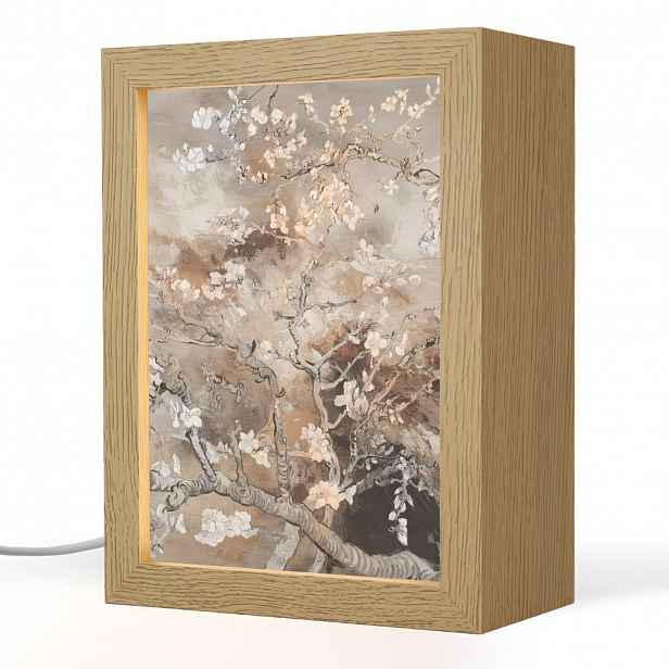 OnlyWow STOLNÍ LAMPA Mandlový květ - Umění - Van Gogh - Béžová - Abstraktní 15x20 cm