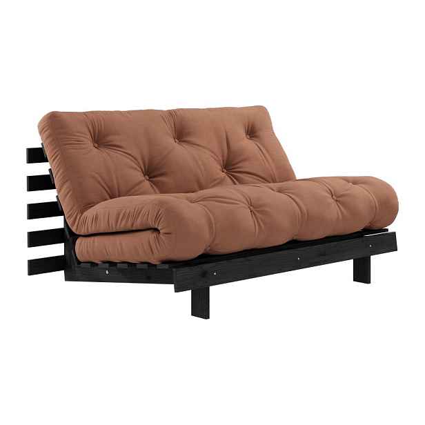 Rozkládací pohovka v cihlové barvě 140 cm Roots Black Night – Karup Design