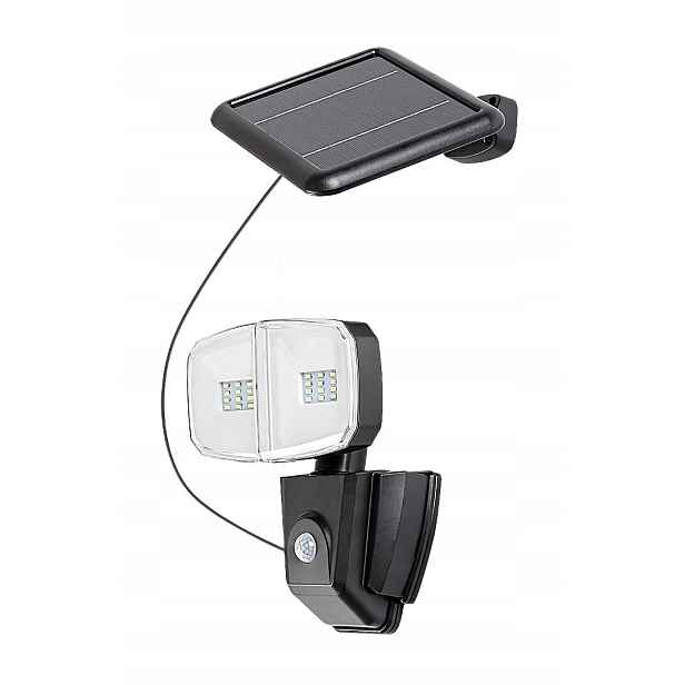 Solární reflektor s Led senzorem pohybu 12W Zlarin černý 77012 Rabalux