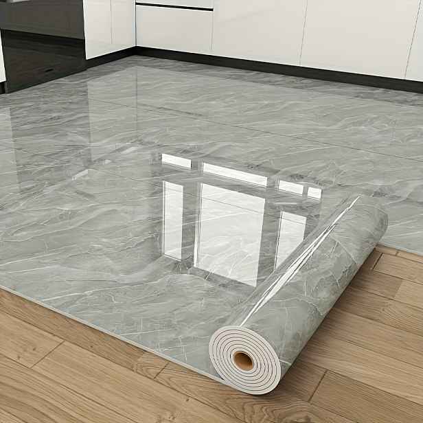 TEMU 1 role extra silných mramorových samolepek na podlahu a stěnu - 3,0 m x 59,99 cm odlepovací a nalepovací odstranitelné vinylové dlaždice do