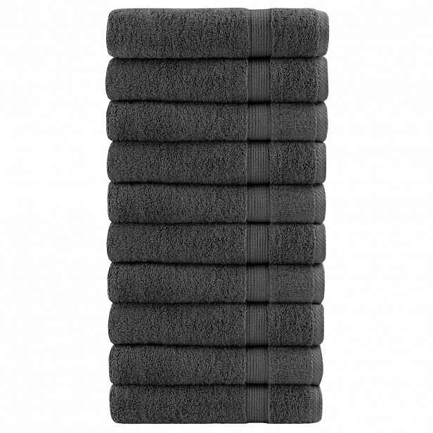 vidaXL Prémiové ručníky do sprchy SOLUND 10 ks antracitové 70x140 cm 600 g/m²