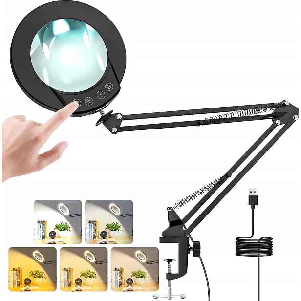 Lupa Se Světlem A Stojanem, Stolní Lampa, Barevná, Stmívatelná