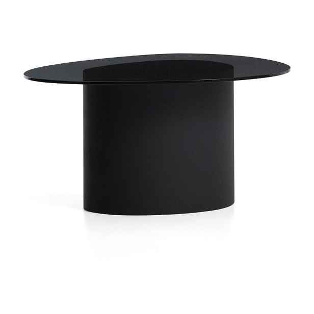 Černý konferenční stolek se skleněnou deskou 74x81,5 cm Olir – Kave Home