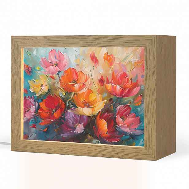 OnlyWow STOLNÍ LAMPA Květiny - barevné - malba - abstraktní - umění 20x15 cm