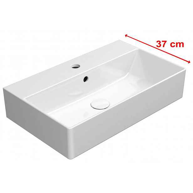 Sapho GSI Kube X - Umývátko 60x37 cm, s přepadem, otvor pro baterii, ExtraGlaze, bílá 9454111