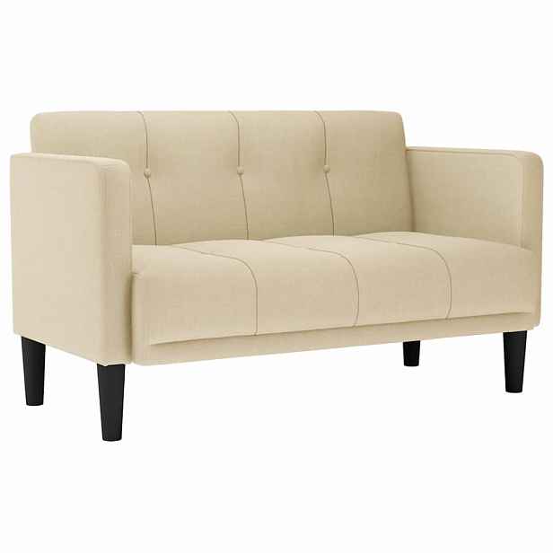 vidaXL Loveseat Sofa krémová 111 cm textil