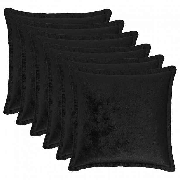 vidaXL Povlak na polštář 6 pcs HOUTEN Černá 40 x 40 cm Flanel