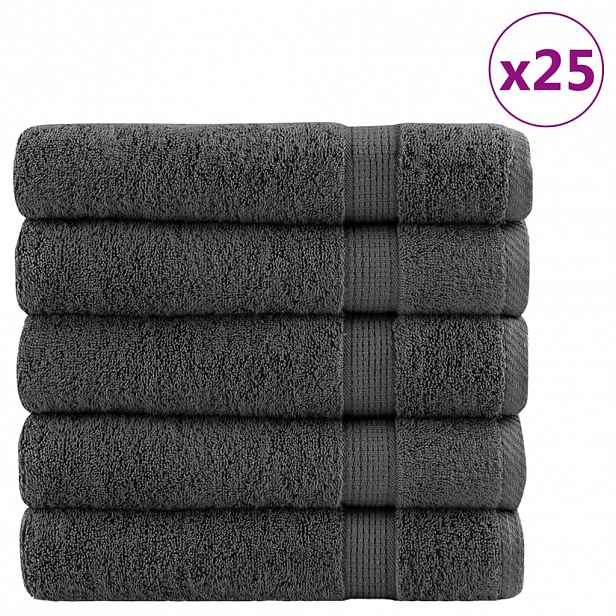 vidaXL Prémiové ručníky do sprchy SOLUND 25 ks antracitové 70x140 cm 600 g/m²