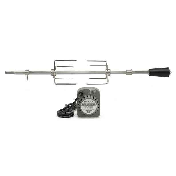 Elektrický otočný rožeň s motorem BBBQ-RS24 pro plynový gril BestBerg BBBQ-24ST / stříbrná/černá
