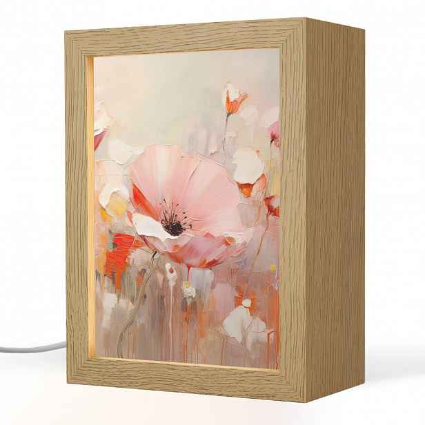 OnlyWow STOLNÍ LAMPA Květiny - Akvarel - Růžová - Abstraktní - Umění 15x20 cm
