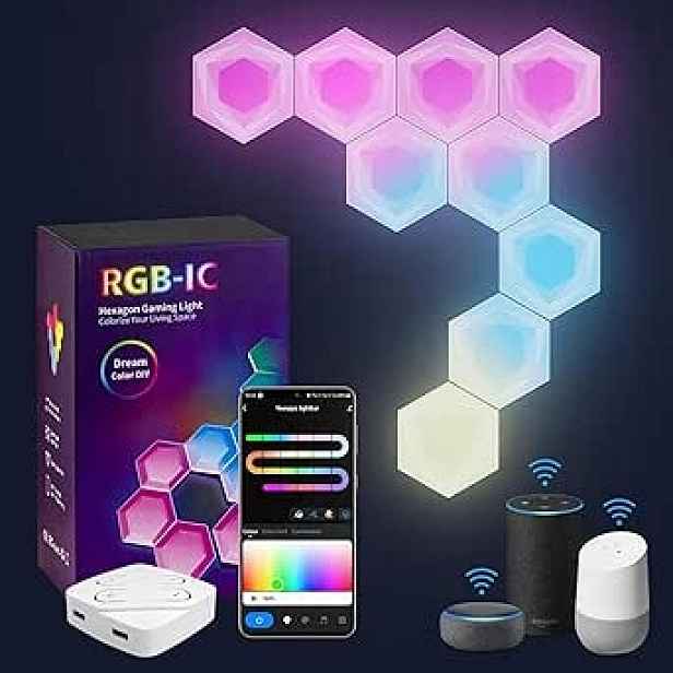 Šestiúhelníkové Led Nástěnné Panely Wifi 10 Kusů Rgb Ozdobné