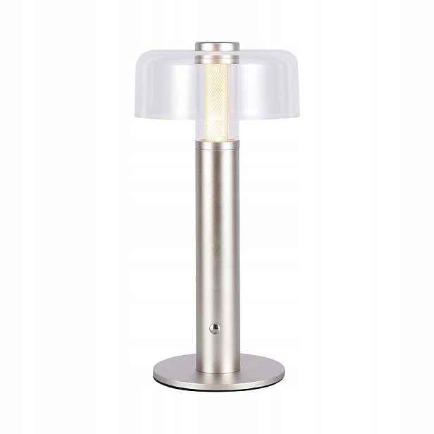 Stolní Led lampa Usb s dotykovým akumulátorem, stříbrná, 30 cm V-tac